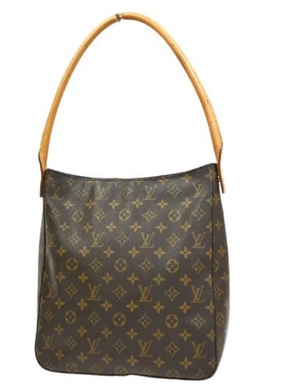 LOUIS VUITTON Logo Looping GM Shoulder Bag Monogram Leather Brown M51145 11KD335